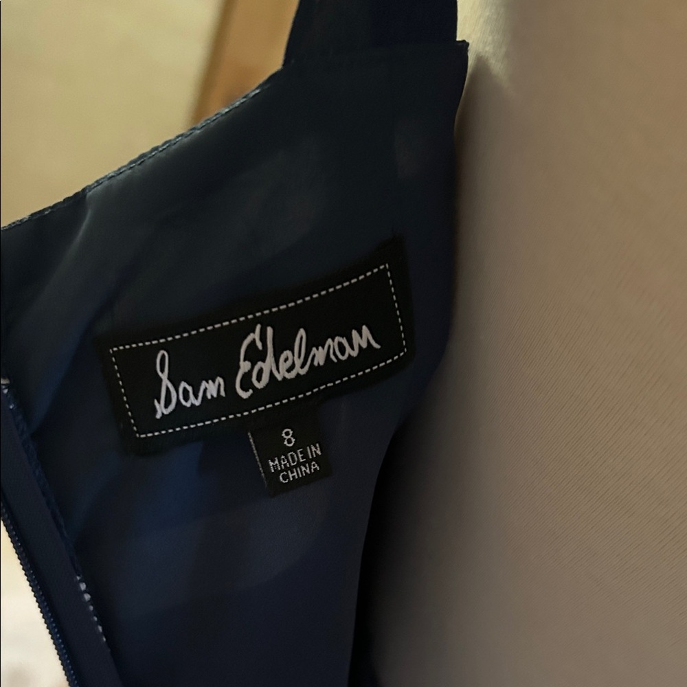 Sam Edelman Navy and White Midi Dress - Picture 8 of 8